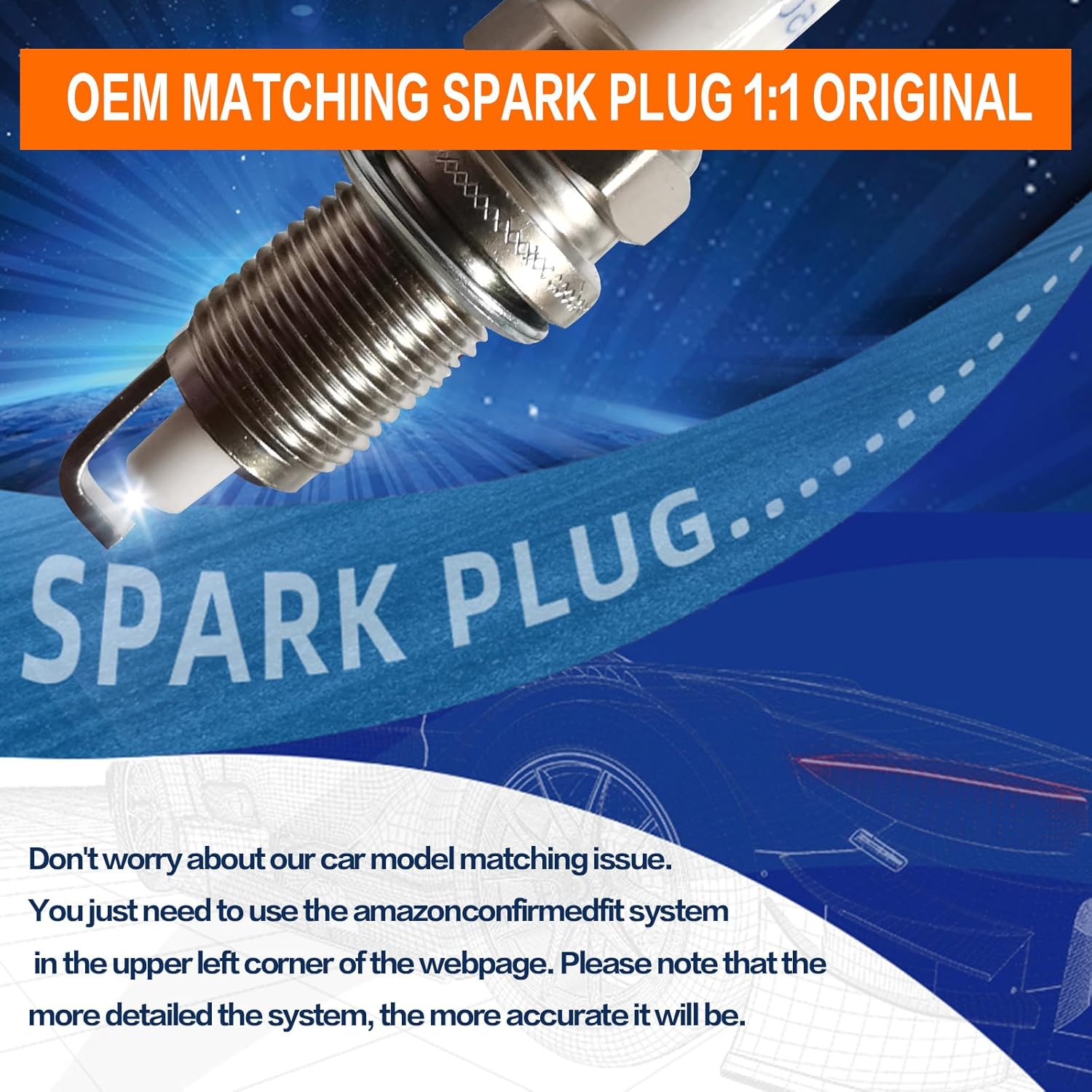 V7450 Laser Iridium Spark Plugs - Automotive Replacement Spark Plugs,OE Replace XP985 ZFR5LP-13G 7781,6 Pack