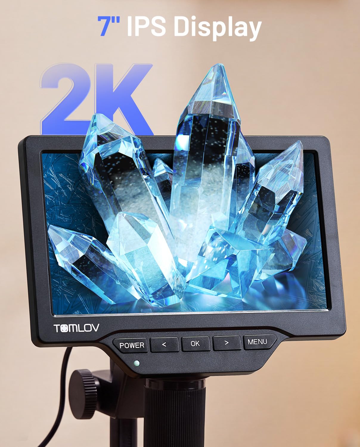 TOMLOV DM4W Max Digitalmikroskop mit 500g/0,01g Präzisionswaage, 7 Zoll IPS HD Münzmikroskop 16MP, Fehlermünzen-Detektor für Sammler, Schmuckprüfung und Elektronikreparatur