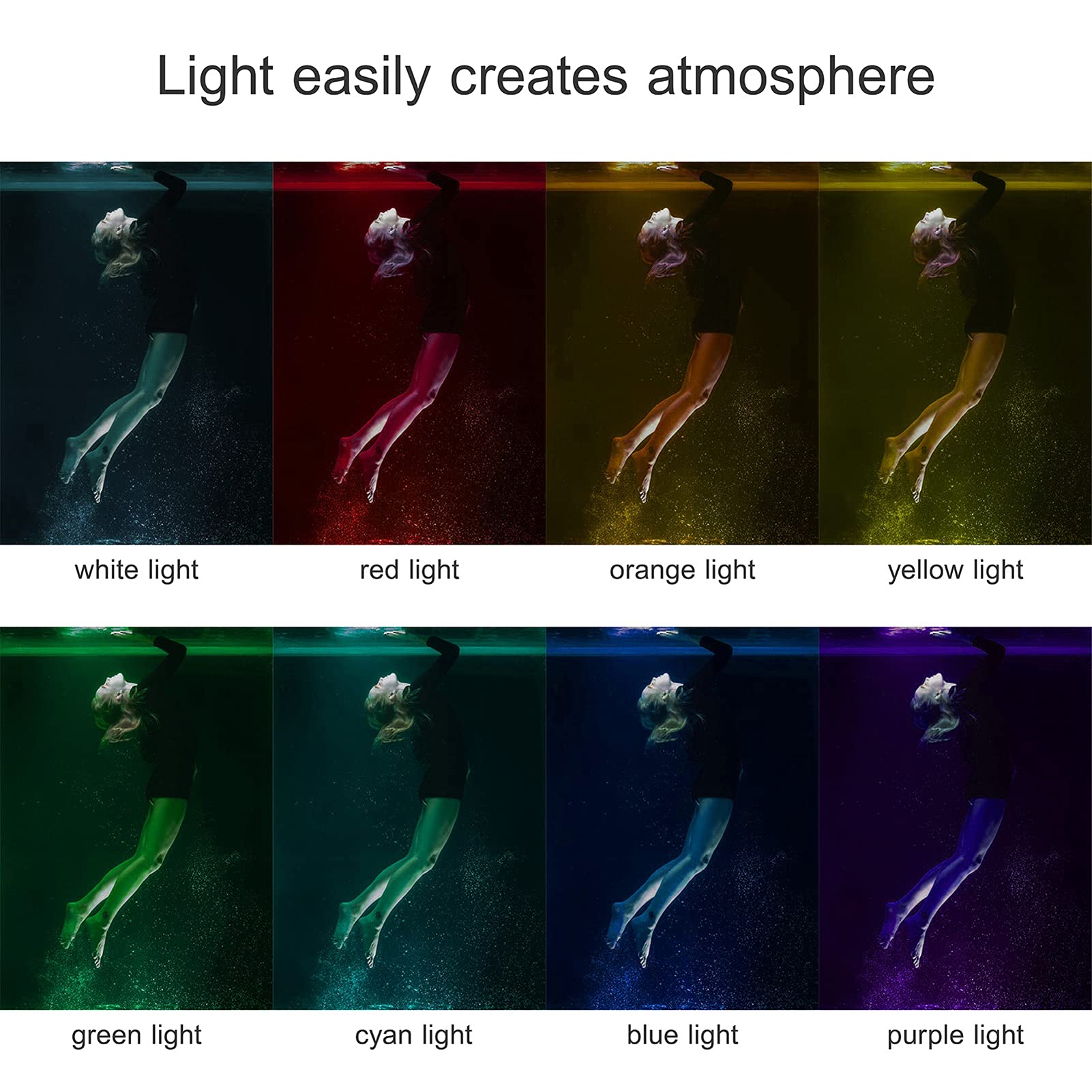 Andoer SL-20 Luz de Relleno RGB Impermeable Luz de Video LED, Regulable IPX8 Submarino 40M para bucear Snorkel Fotografía submarina Reemplazo de Video para GoPro Hero 9/7/6/5