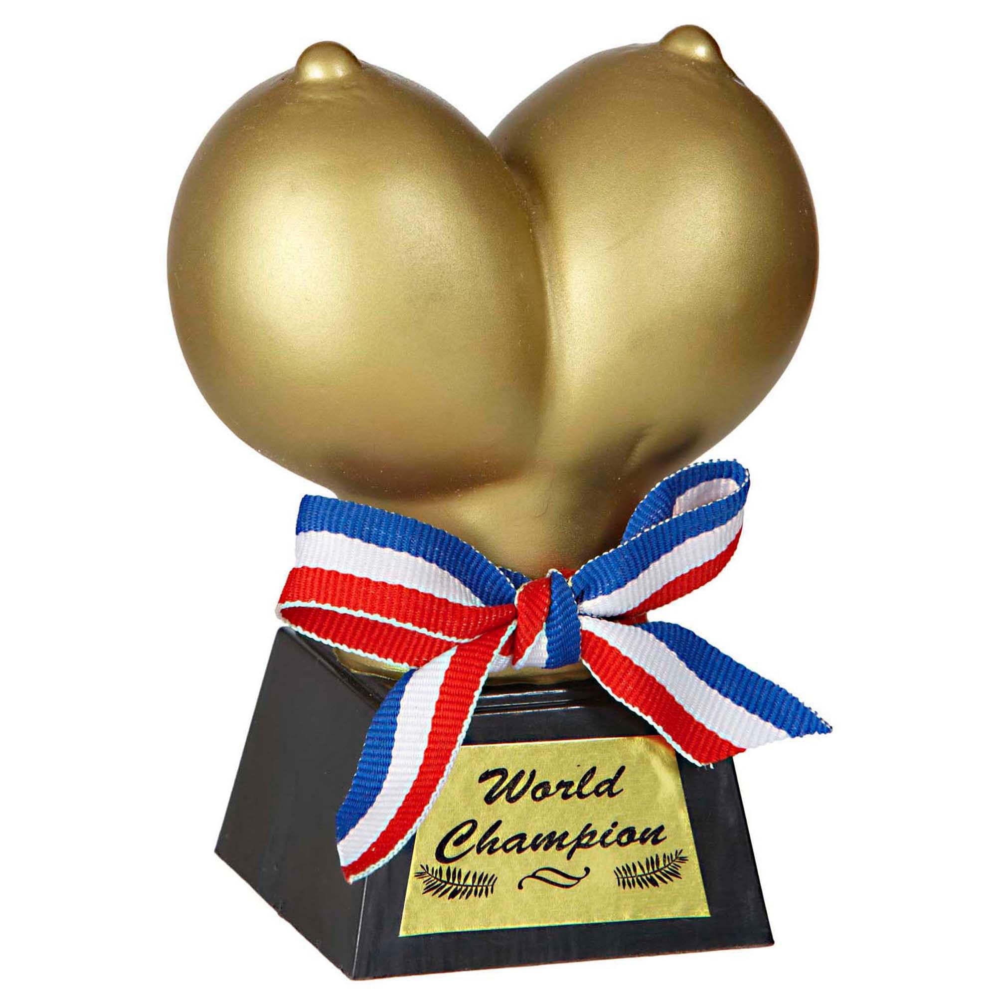 Golden Boobs Trophies Novelty Boobs Accessories & Party Favors for Hen & Stag Nights