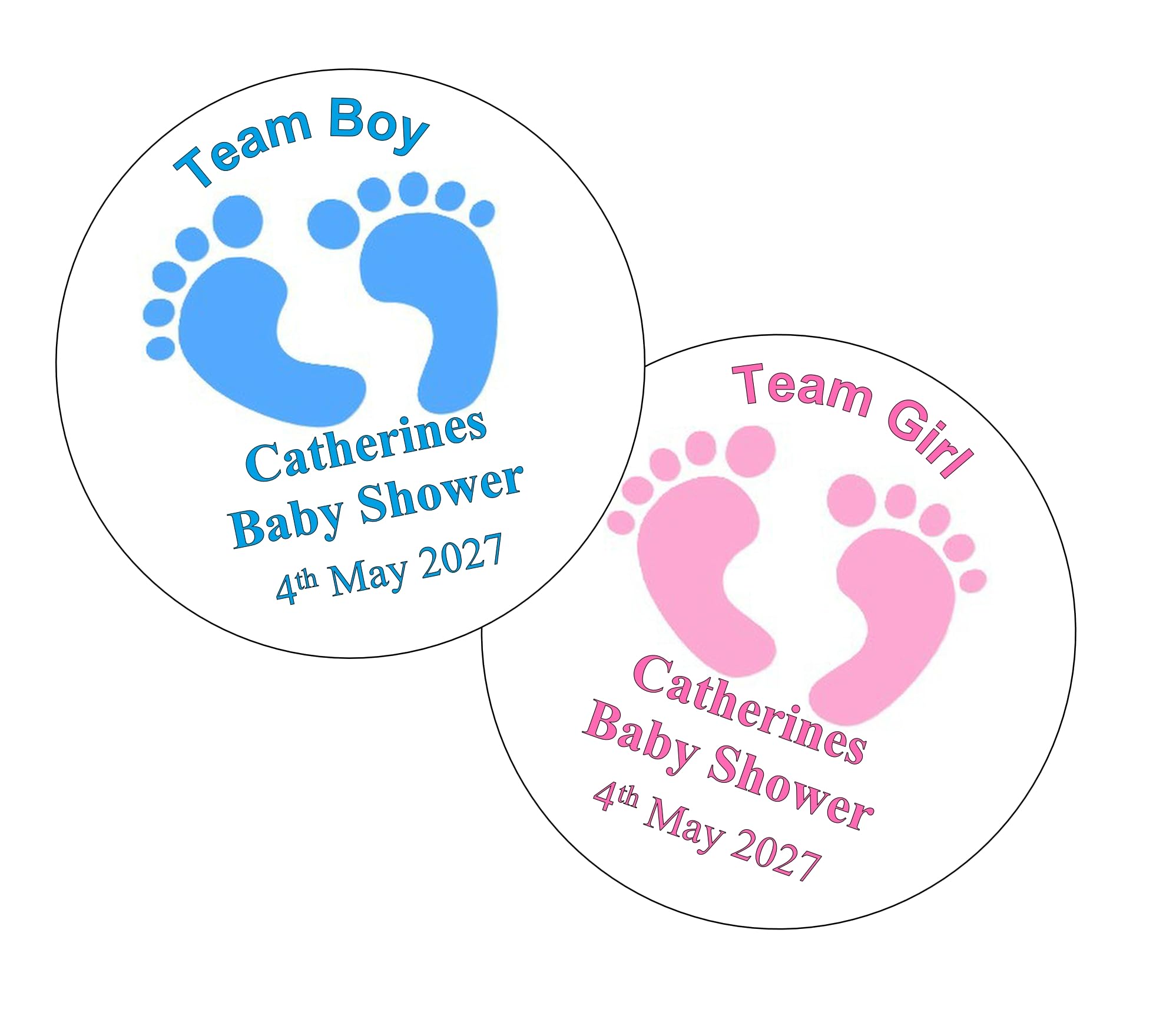 Rixon And Bryce Men's Pastel Personalised Gender Reveal Stickers, 48Pcs Baby Shower Stickers Labels Team Boy Or Team Girl Stickers For Baby Gender Reveal Decorations And Baby Shower Party Stickers