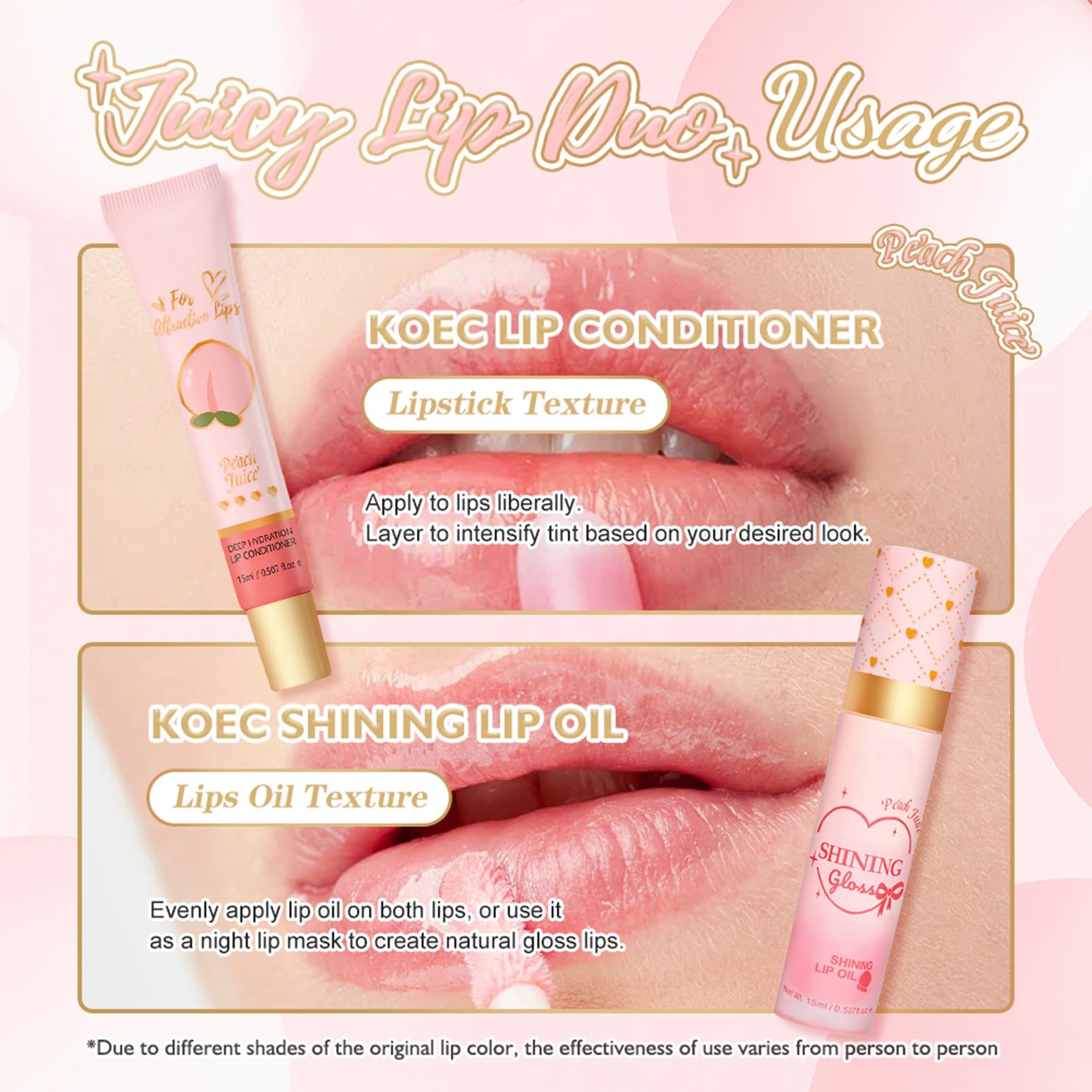 Lip Care Duo Set, Lip Conditioner & Lip Oil Set, Hydrating and Nourishing Treatment, Lip Gloss Balm For Dry and Chapped Lips - Image 3