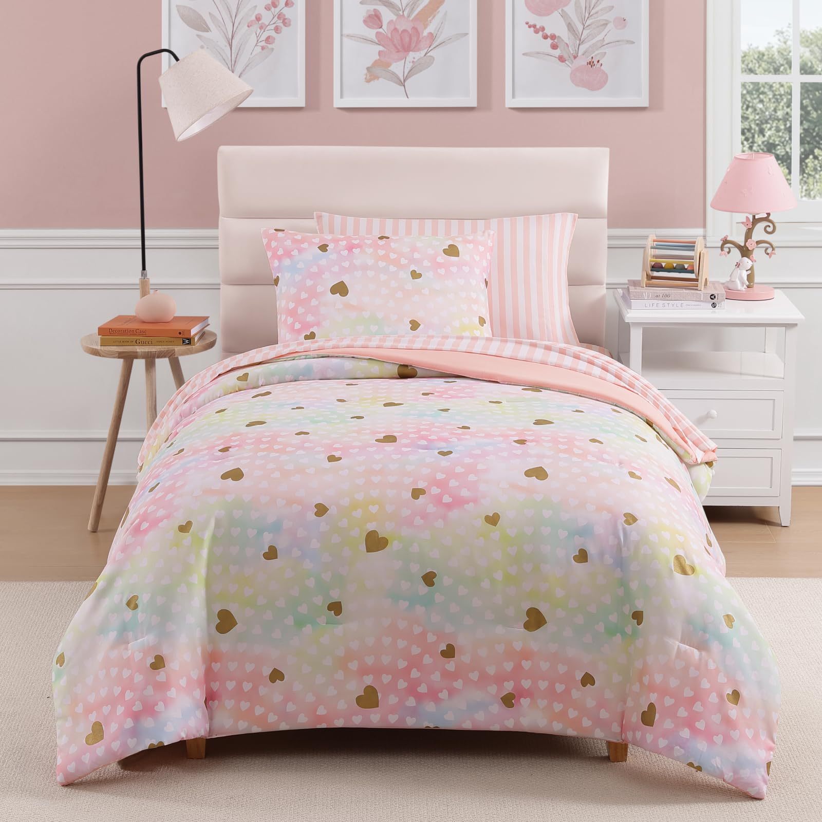 Wink Deer Gold Heart Comforter Set