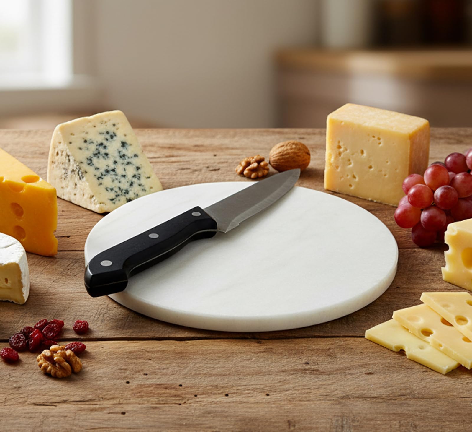 KLEO Marble Chopping Board Cutting Board Cheese Board Cheese Platter Kitchen Appliance Serveware Birthday Anniversary Corporate Gift (9" Round)