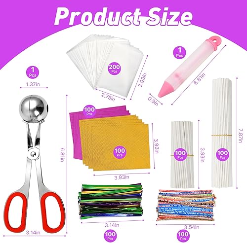 Miniatura 3 de Juego de 802 piezas para tartas, incluye palitos y envoltorios para tartas, lazos giratorios, rodillo para tartas, bolígrafo de decoración con 4