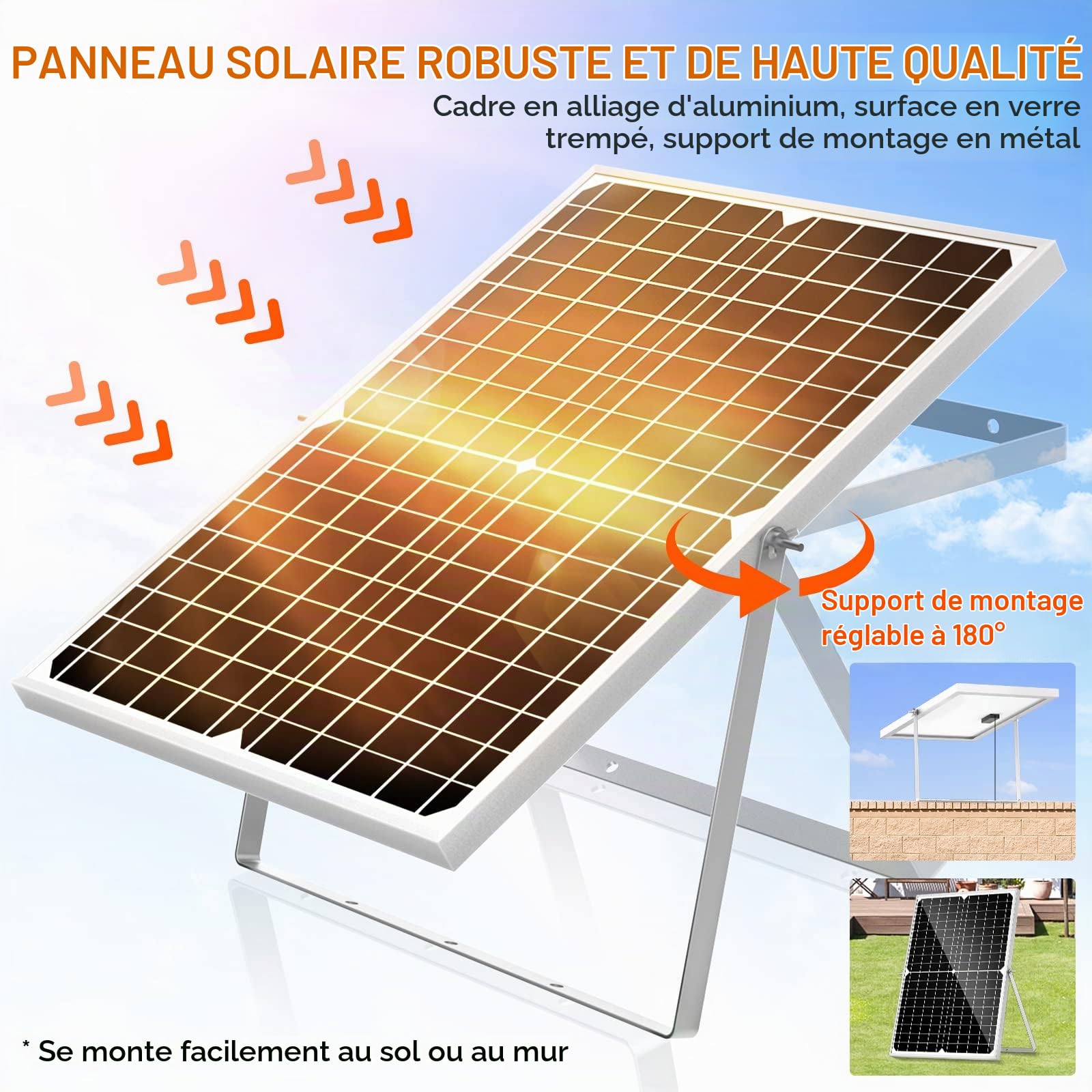 Pompe solaire pour étang 25 W, débit 1700 L/h, câble extensible de 5 m, 4 modèles de pulvérisation et sac de filtration – Idéale pour les étangs et les installations d’eau
