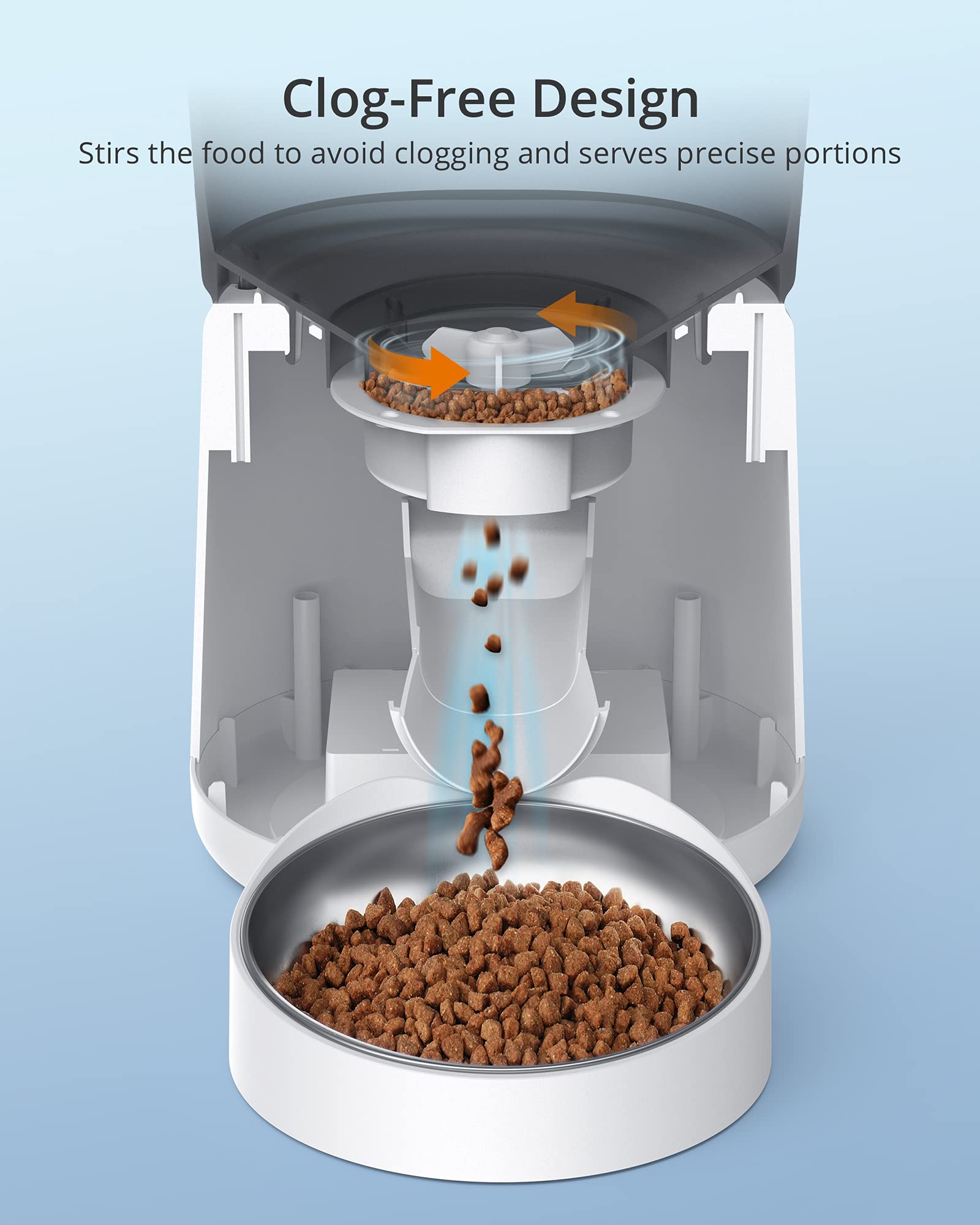 LLSS Automatic Cat Feeder, 4L Food Dispenser, Timed Feeder with Detachable Stainless Steel Bowl