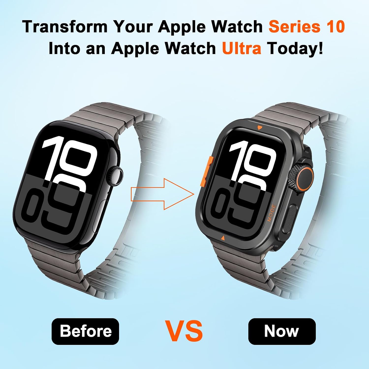 Metal Bumper Cover Compatible with Apple Watch Series 11/10 Case 46mm, [Turn 46mm into Ultra Look] Rugged Shockproof Protector with Back Frame for iWatch 46mm, Black image 4