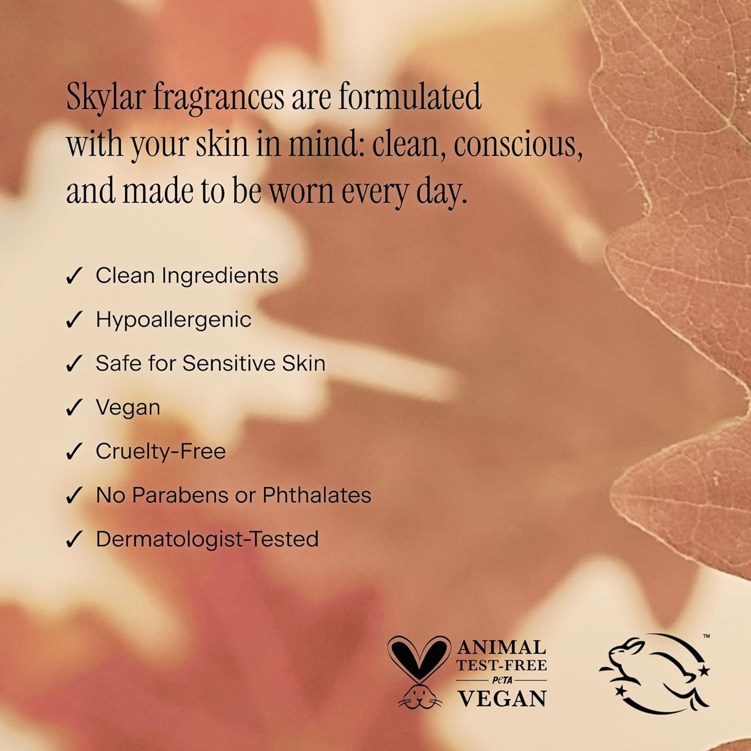 Skylar Fall Cashmere Eau de Parfum - Hypoallergenic & Clean Perfume for Women & Men, Vegan & Safe for Sensitive Skin - Spicy Gourmand Perfume with Notes of Cinnamon, Almond & Ginger - 10mL /0.33 Fl oz - Image 6