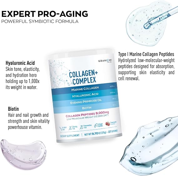 Granions Marine Collagen Pomegranate Powder and Collagen Hyaluronic Complex Beauty Bundle