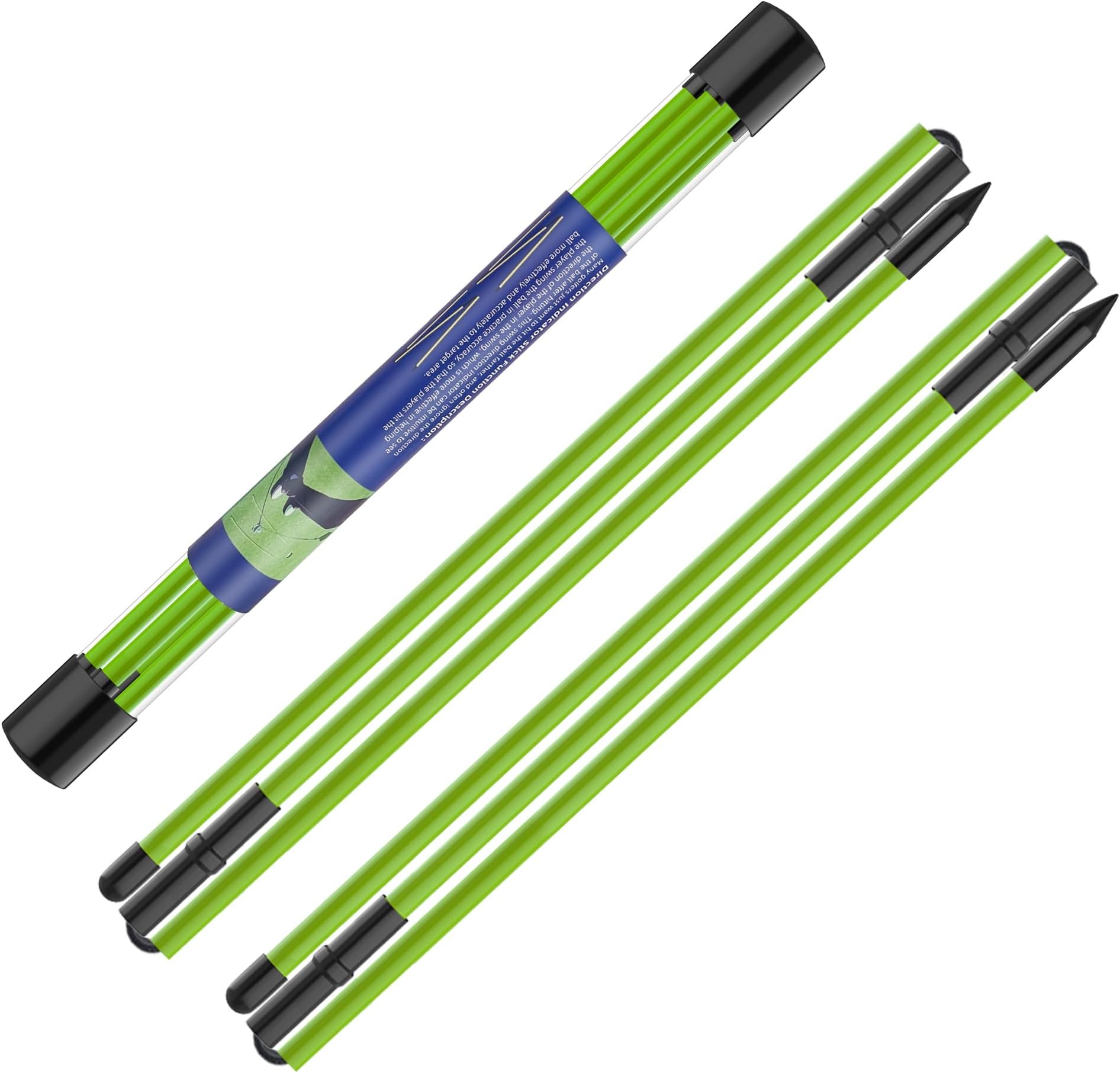 Kulamait 2 Pack Golf Alignment Sticks,Collapsible Golf Alignment Rods 48" Golf Practice Sticks Golf Training Aid for Aiming,Putting,Golf Training Sticks with Clear Tube Case
