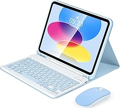 SOPPY Keyboard and Mouse Case for iPad 11th Generation (A16) 11 Inch 2025, 10th Gene 10.9 Inch 2022, Detachable Protective Cover, with Stylus Pen Slot, Italian Layout - Blue