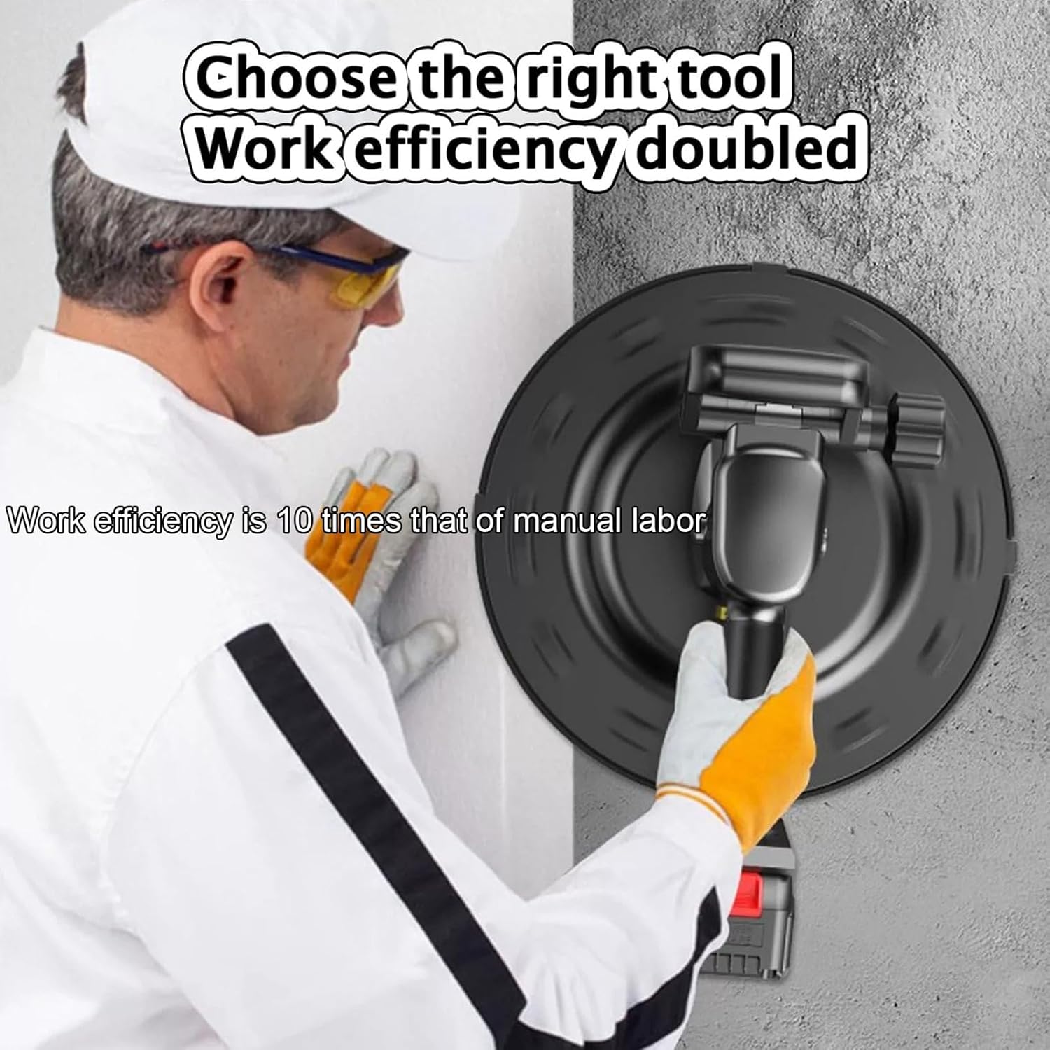 Cordless Electric Trowel for Concrete Cement Mortar Plastering,Cement Wall Smoothing Machine Electric Wall Cement Smoothing Machine, 1880W Wall Mortar Finishing Machine with 4 Discs, 6-Speed