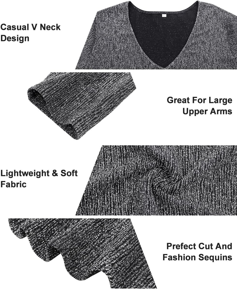 RITERA Womens Plus Size Tops Long Sleeve Shirts V Neck Tunics Fall Casual Pullover Loose Fit Basic Tshirt XL-5XL 14W-28W - Image 7