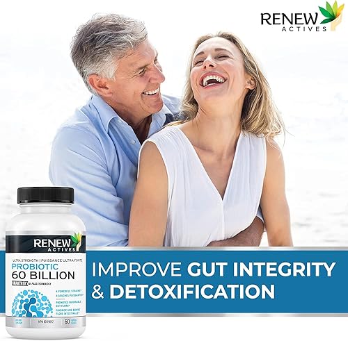 Miniatura 2 de Renew Actives Nuevos probióticos de 60 mil millones de UFC con tecnología MAKTREK Bi-Pass, probióticos hechos para sobrevivir al ácido estomacal con