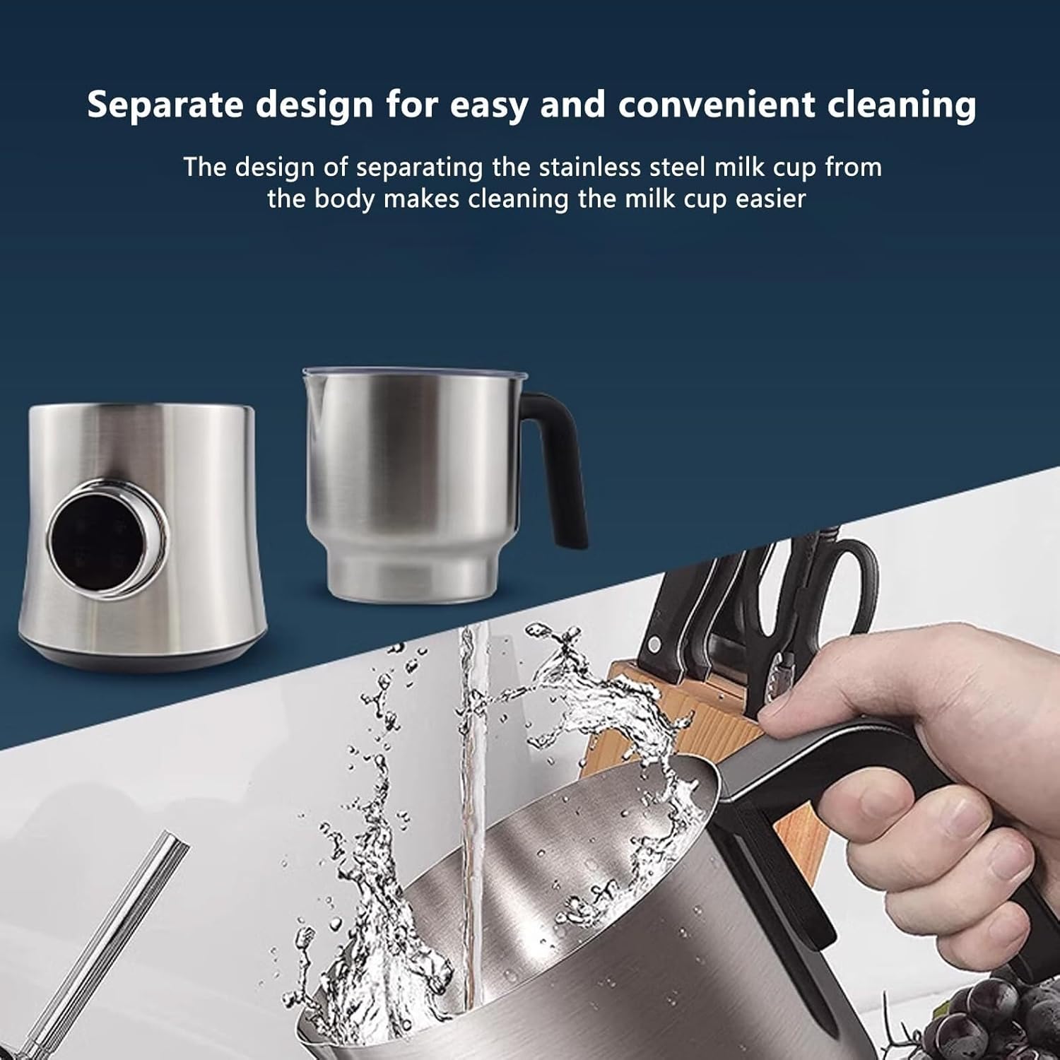 Full-Automatic Steam Boiling Water Frothing Machine,4 in 1 Milk Steamer,900ml Steam Milk Frother Machine，Hot and Cold Foam Maker and Milk Warmer for Latte, Cappuccinos, Macchiato