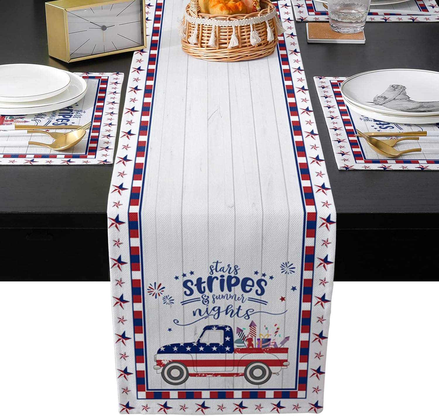 Monroda Independence Day 16x72inch Table Runners with