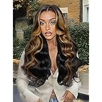 Beauty Forever Bye Bye Knots Glueless Wigs Black with Caramel Blonde Highlights Body Wave Human Hair Wig 7x5 HD Lace Pre Plucked Pre Cut Drawstring Wig for Beginner Ready to Wear 150% Density 16inch