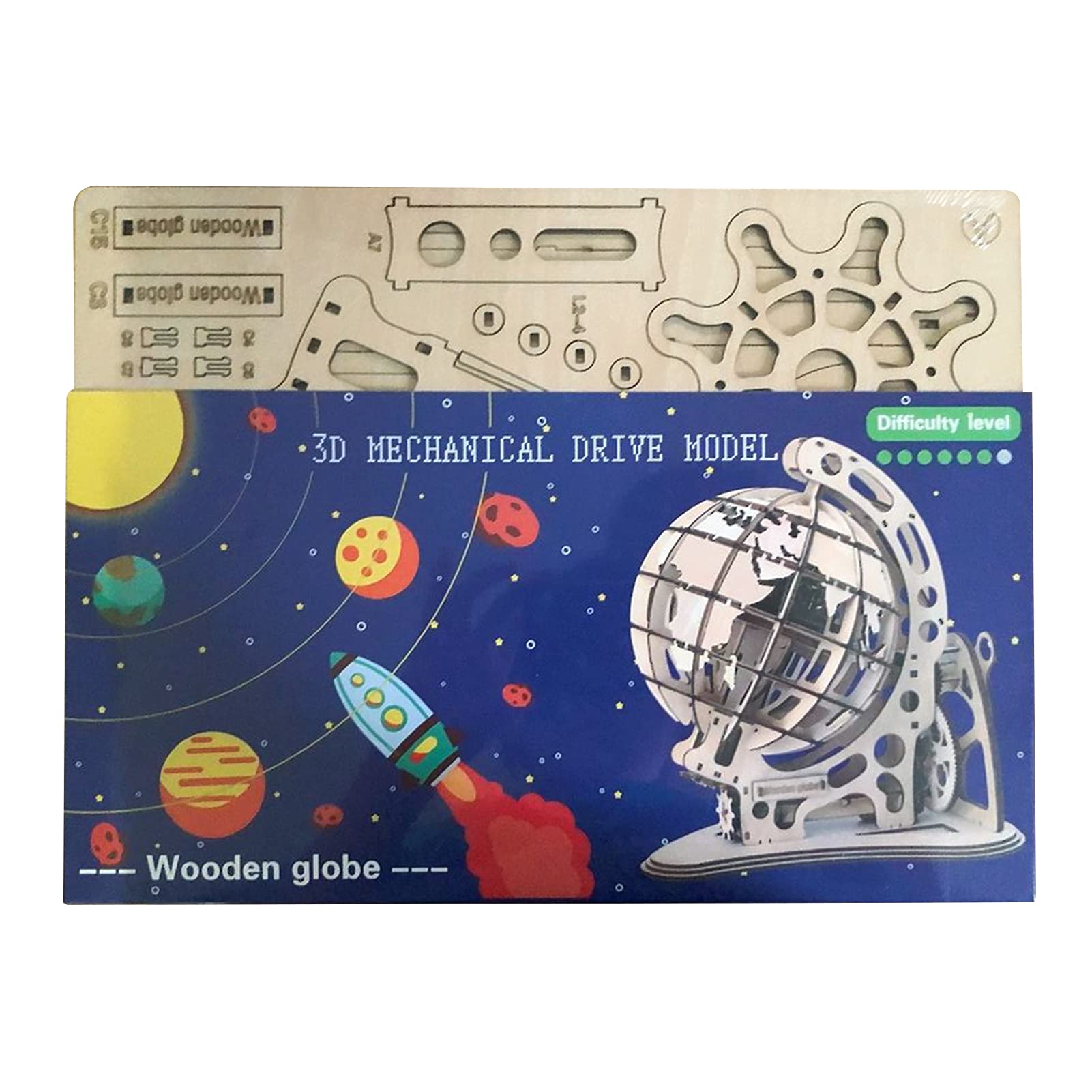 Kit di Modello Meccanico Globus Puzzle in Legno 3D Fai da Te Set Costruzione Autocostruzione Giocattolo Educativo Compleanno per Studenti Adolescenti e Adulti