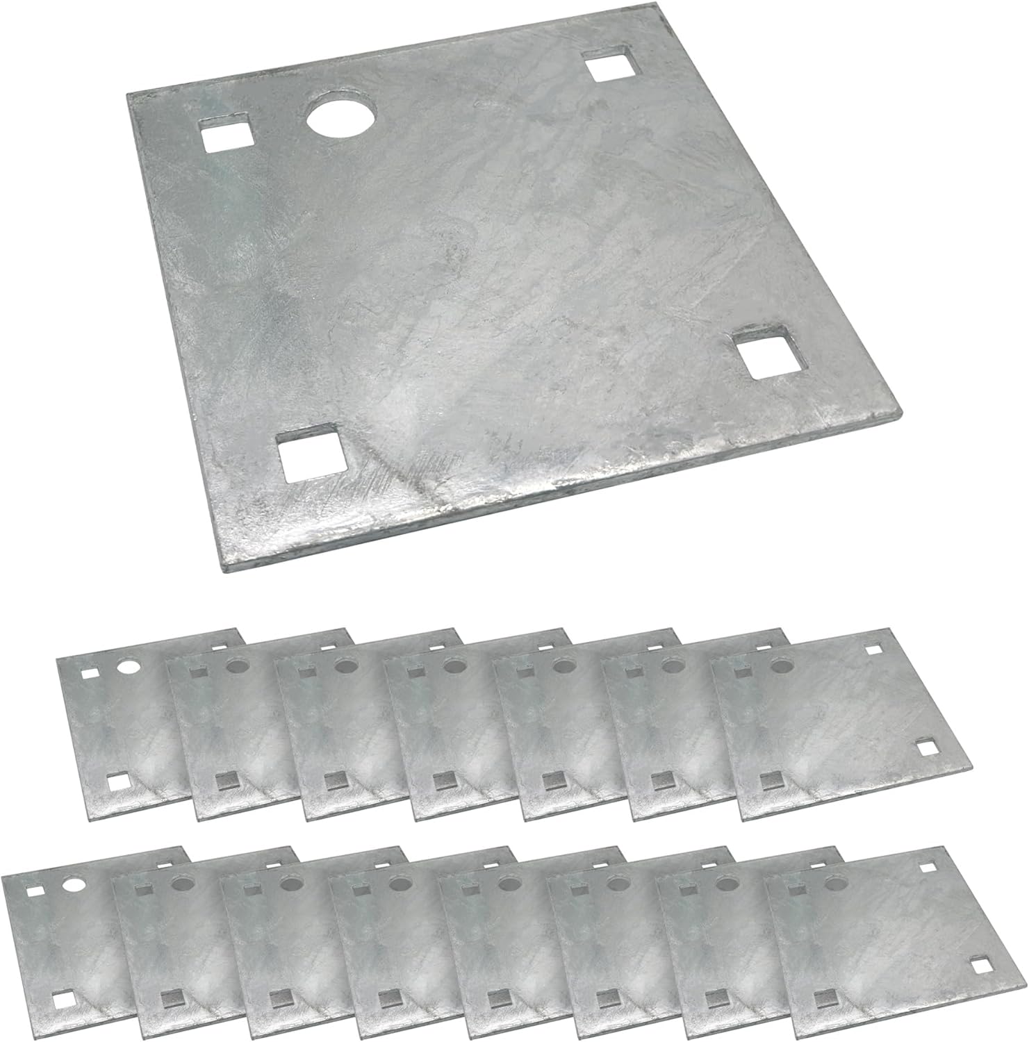 A.A Stationary & Floating Dock Backer Plates, 5" x 5" - 7/16" Holes - Heavy-Duty Galvanized Steel
