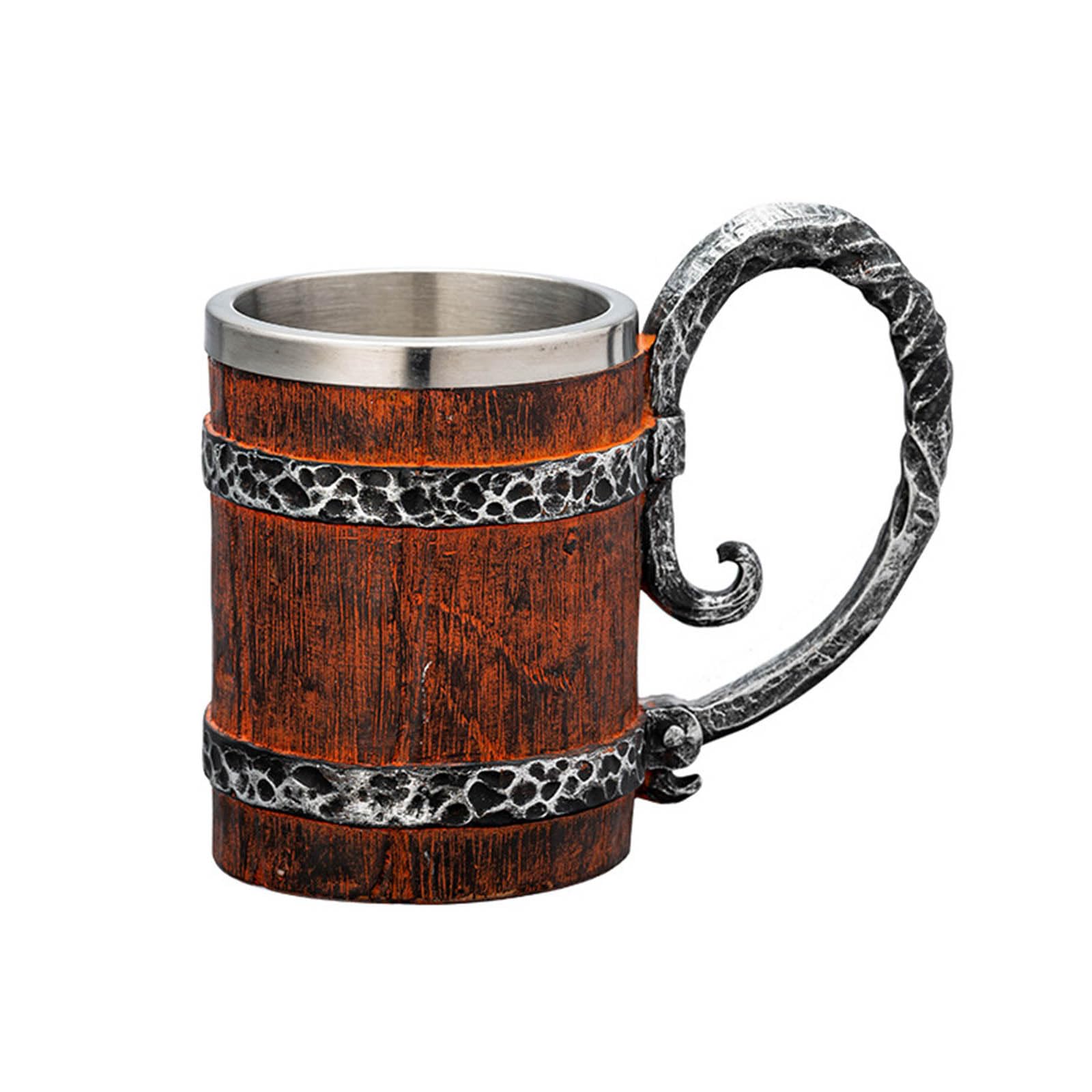 Xjdzineq Handcrafted Retro Design Mugs Insulated Nonrust Steel Large Capacity Cup for Retro Kitchen Barwares Sturdy Resin Coated Exteriors Large Capacity Nonrust Steel Resin Cup