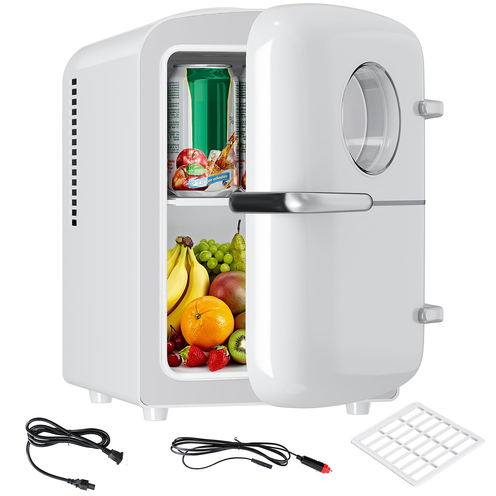 LHRIVER Portable Mini Refrigerators, for Indoor & Outdoor Use, White