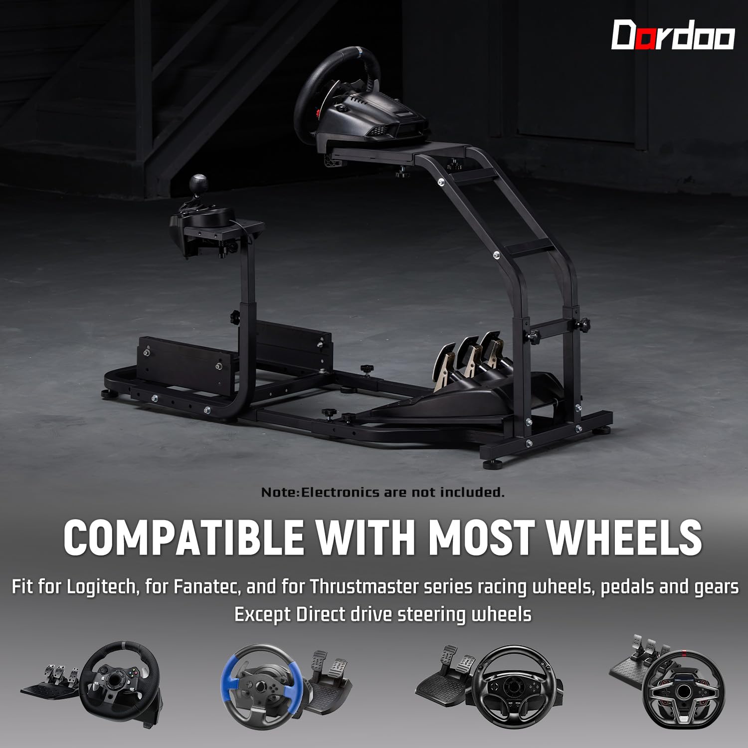 Dardoo Racing Simulator Cockpit Einstellbar Passend für Logitech G27 G29 G920 G923, für Thrustmaster T300, für Fanatec Driving Steering Wheel Stand Gaming Frame, Nicht enthalten Rad, Pedal und Sitz