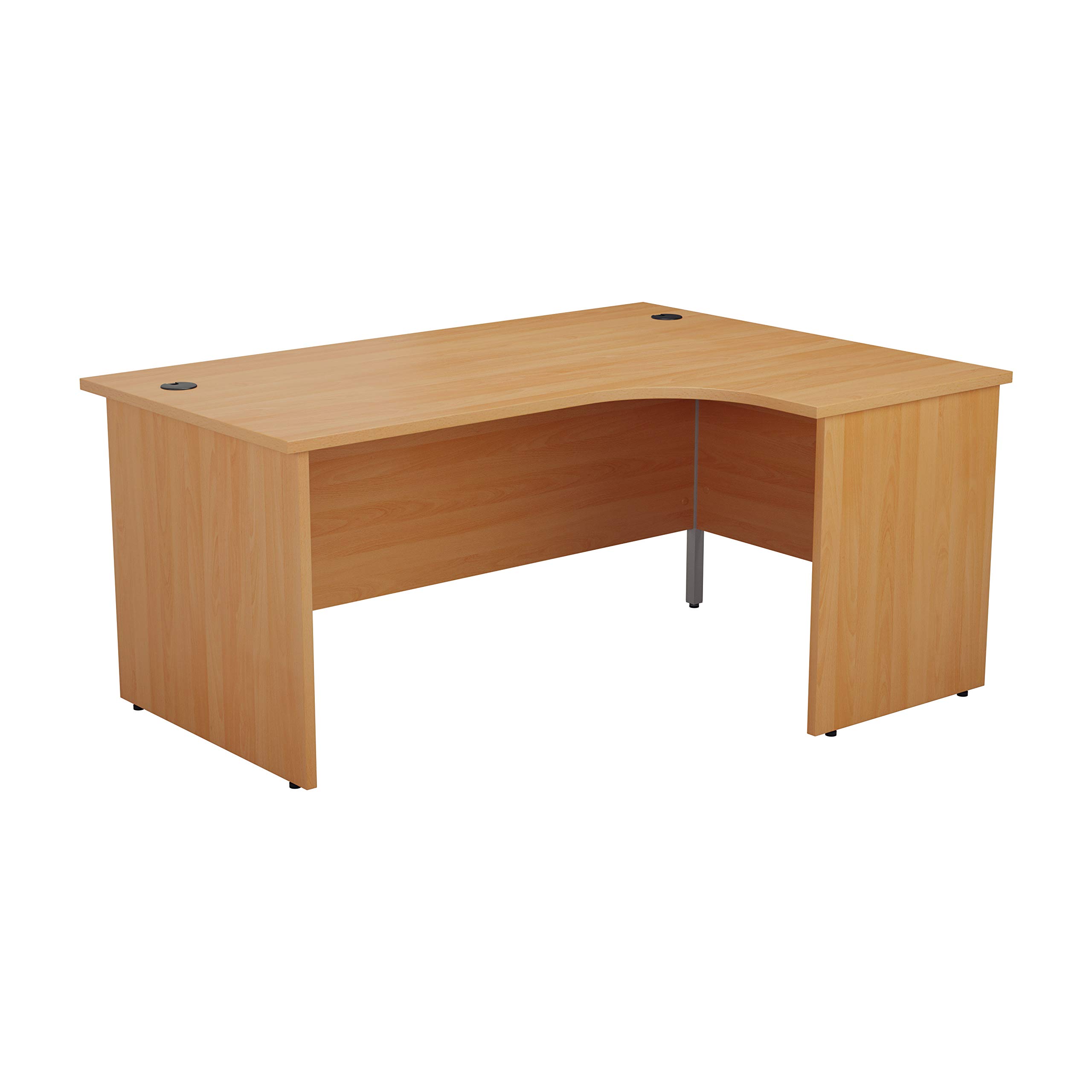Office Hippo Professional Right Corner Office Desk, L-Shaped Desk, Strong & Reliable Panel Desk, Office Table With Integrated Cable Ports, PC Desk For Office & Home - Beech