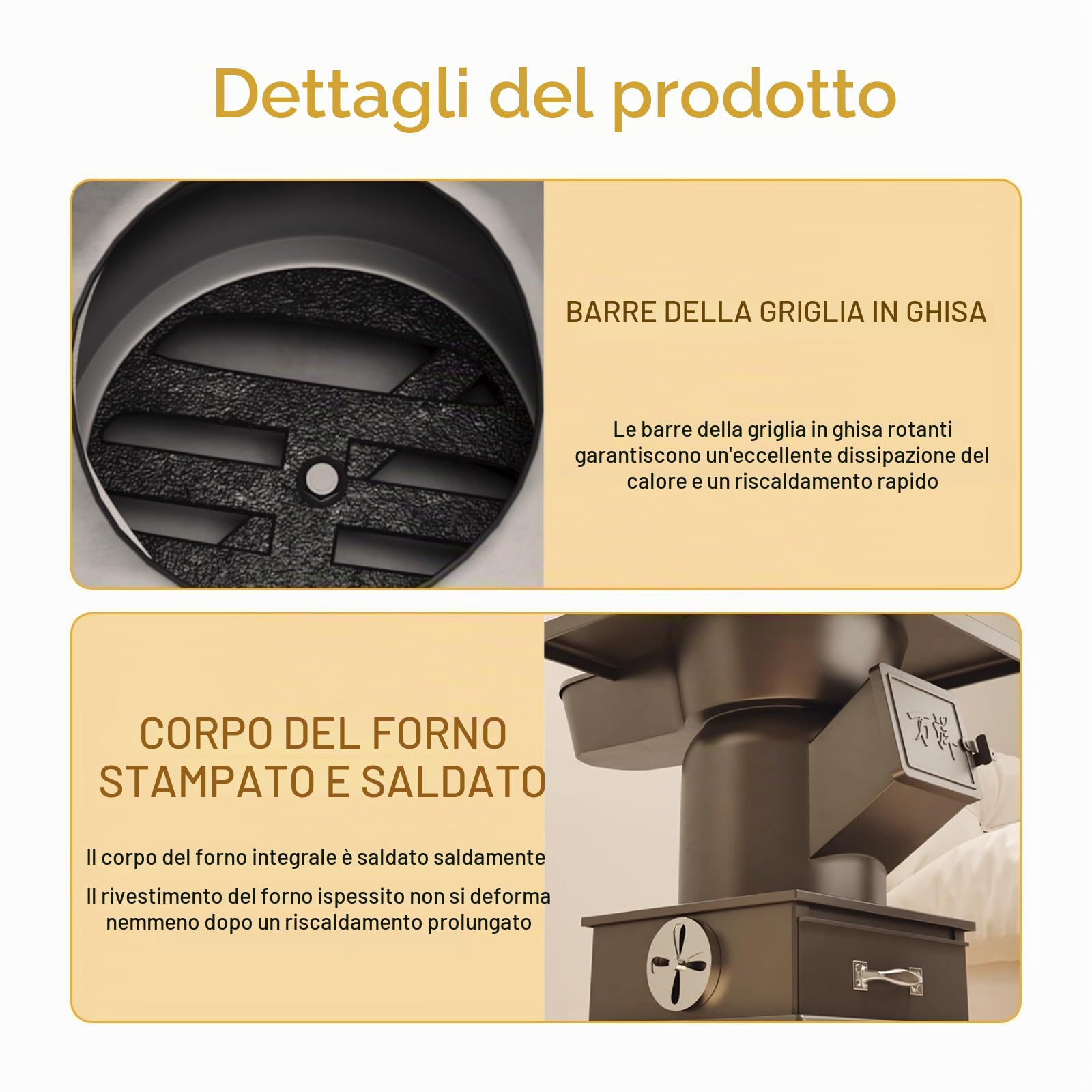 Stufa A Pellet, Stufa A Legna Con Presa D'Aria Regolabile For Riscaldamento, Cottura, Pesca Sul Ghiaccio