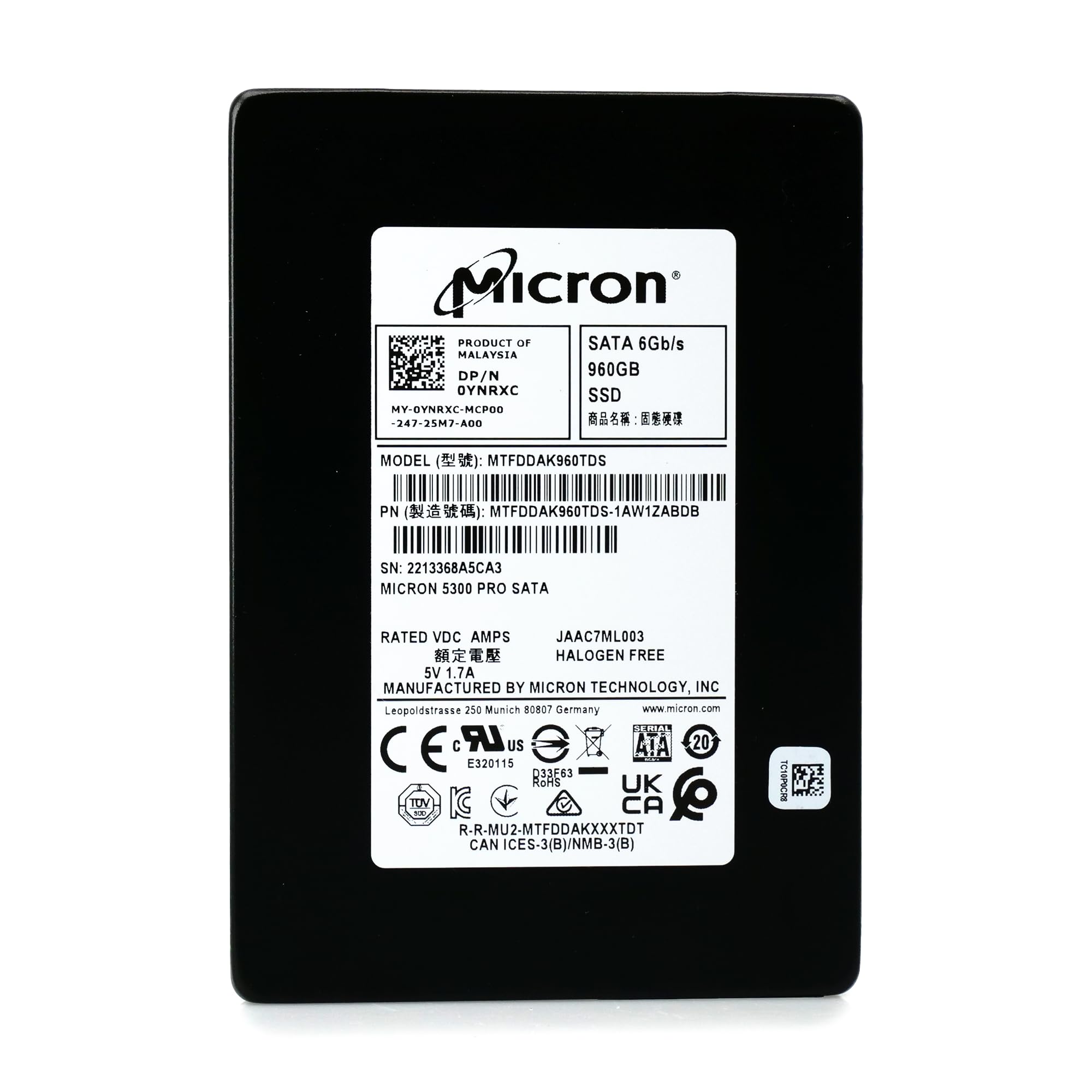 Micron SSD 960GB 5300 Pro 2.5 SATA 6Gb/s MTFDDAK960TDS