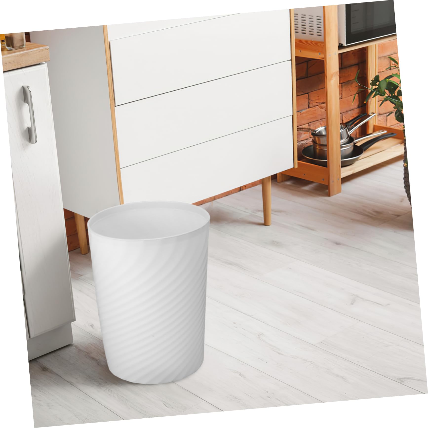 Küchenabfalleimer 12 L aus Kunststoff Weiß, Moderner Mülleimer | Haushaltsmüllbehälter, Einfach zu Reinigen, Schlichtes Design, 12-liter Format