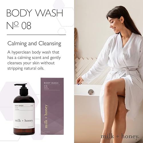 Miniatura 2 de milk + honey Gel de baño suave, No. 08, con lavanda y eucalipto, gel de baño para mujeres y hombres, 12 onzas