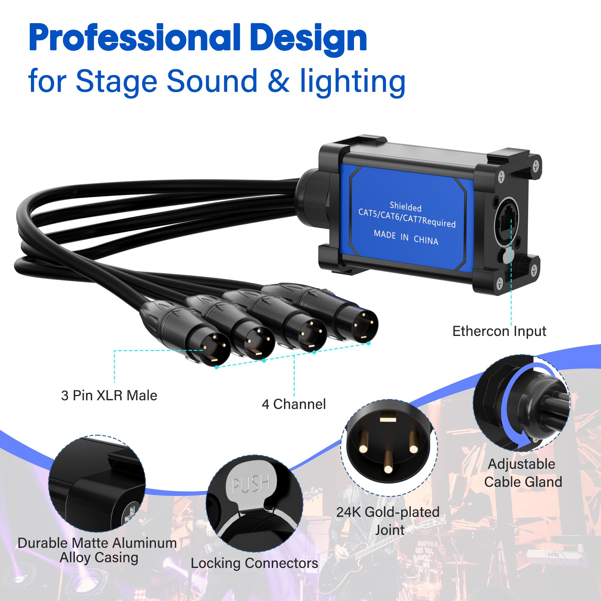 XLReach45 XLR3-RJ45 変換 20ペア ライブ配信☆OBS配信 XLReach45 XLR3