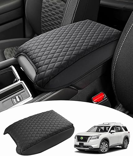 Shademax - Cubierta antirayones para consola central hecha de piel sintética y con cojín amortiguador; cubierta accesoria para reposabrazos en color