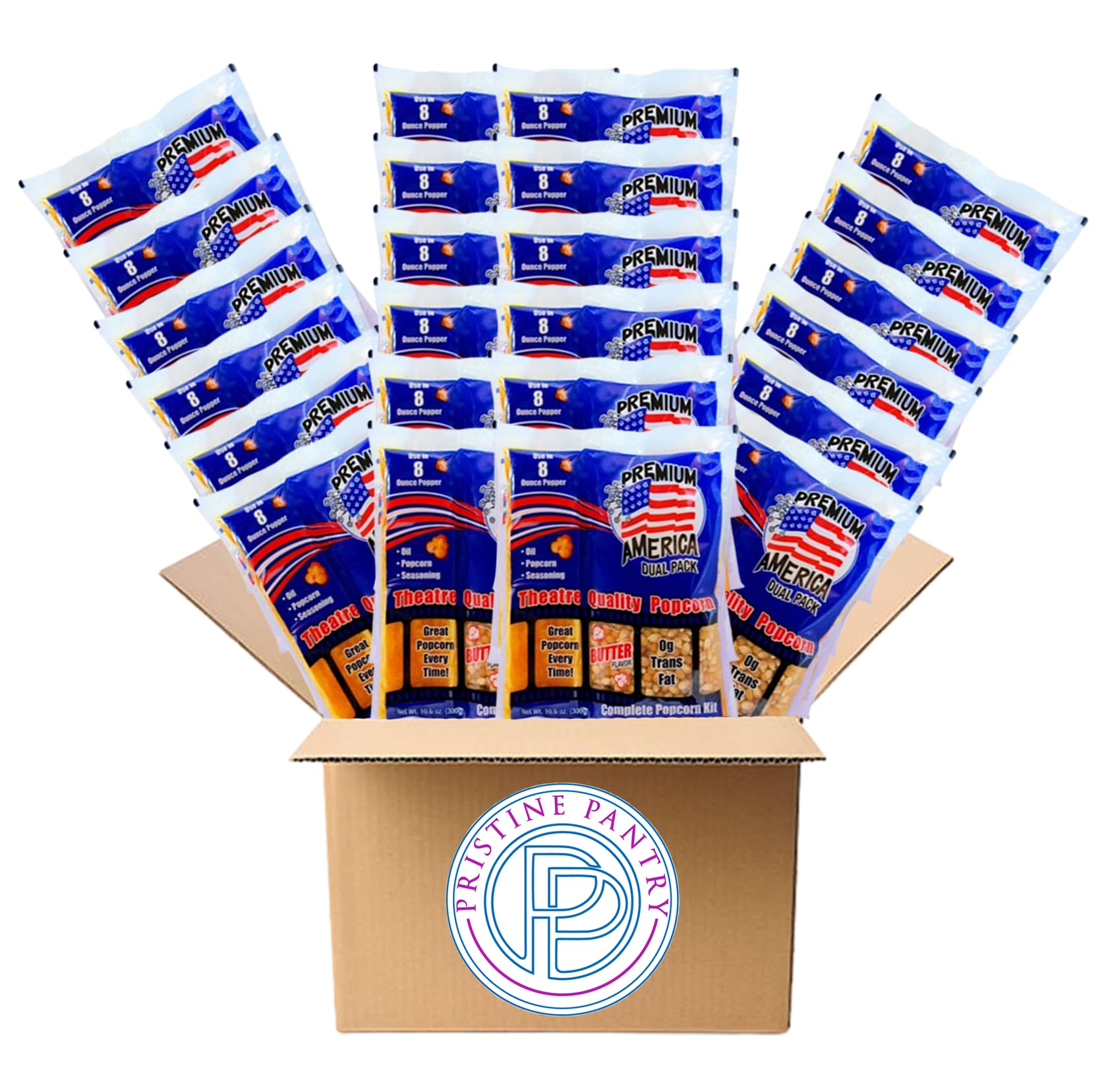 Popcorn Packs for Popcorn Machine - 24-10.6 Oz bags (9 servings/bag) - Made in USA - Bulk Popcorn Bags Individual Servings with Buttery Salt & Popcorn Oil - Popcorn Kernels, Popcorn Kit, Pop Corn Bulk