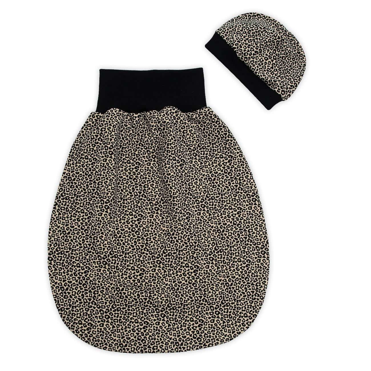 Strampelsack Leopardenmuster - ab Frühchen Größe 40-44 - handmade - für Sommer oder Winter