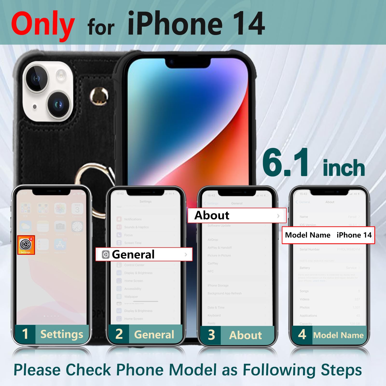 PYTWOPY Compatible for iPhone 14/13 Wallet Case with Credit Card Holder,Shockproof Protective Phone Cover Supports 360°Rotation Ring Stand and RFID Blocking for Appe iPhone 14 6.1 inch,Lavenders