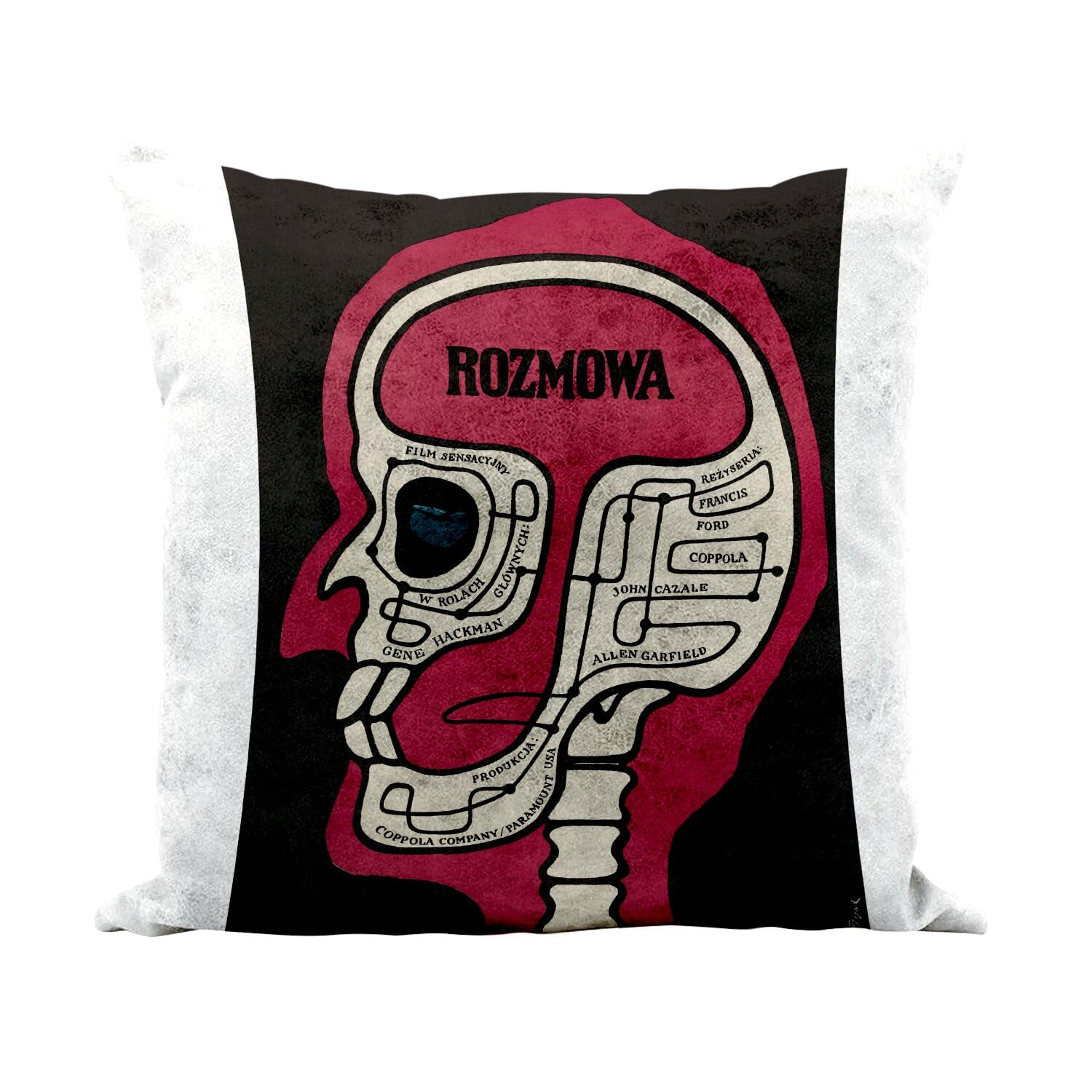 Coussin retro affiche polonaise de film pour salon vintage
