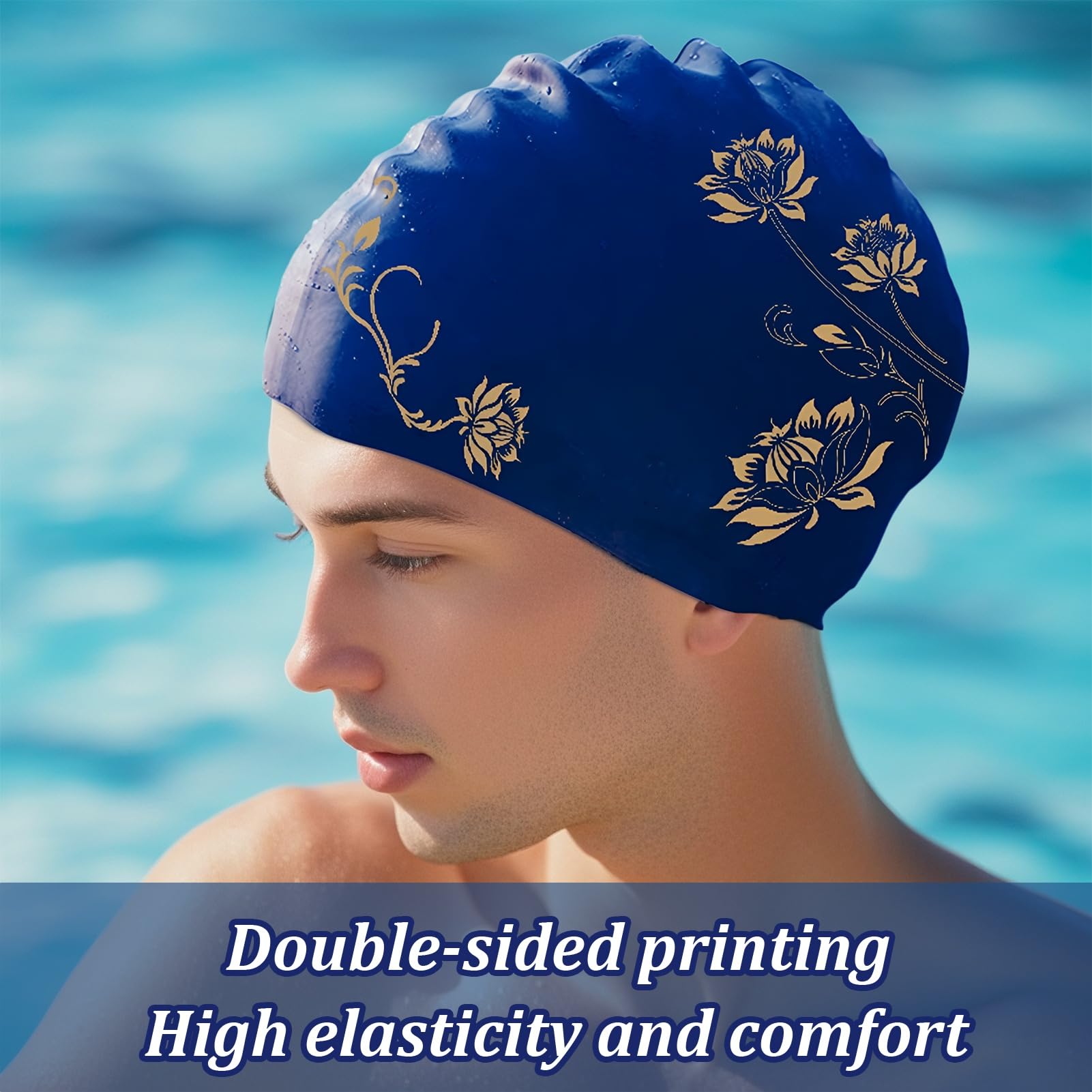 Cuffia Piscina Capelli Lunghi - Cuffia Nuoto Extra Large - Cuffia Piscina Donna e Uomo - Cuffia Docia - Cuffia Piscina Silicone - Cuffia Nuoto per Capelli Ricci, Dread, Afro (Menta XL