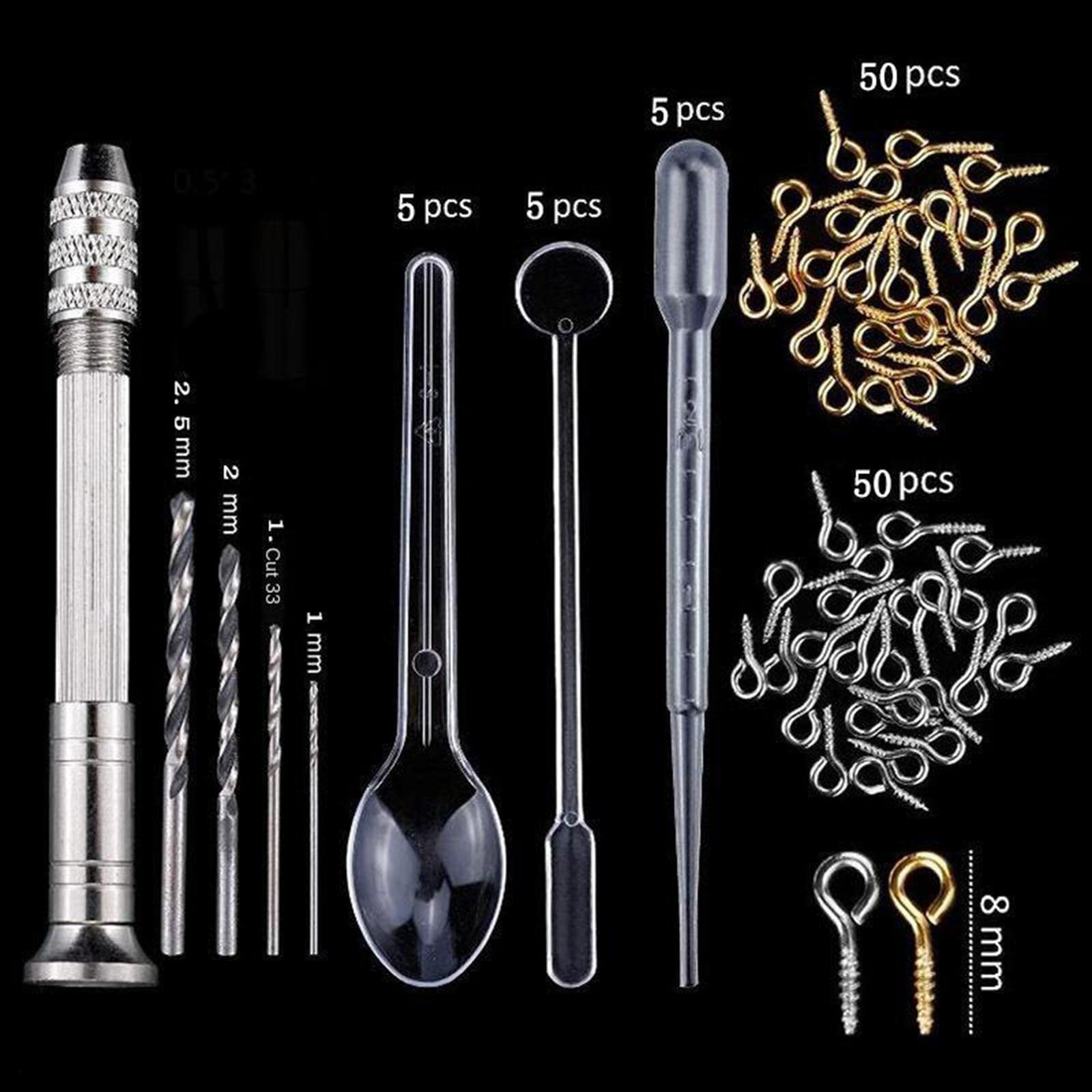 Kit di Fusione in Resina da 148 Pezzi, Include Ciondoli E Gioielli, 184pcs (Paillettes)
