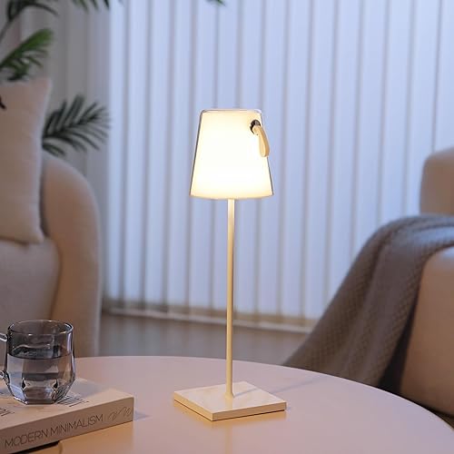 Miniatura 2 de LEDLUX Lámpara de mesa LED inalámbrica, lámpara de escritorio recargable, luz nocturna pequeña inalámbrica, luz de escritorio moderna de metal
