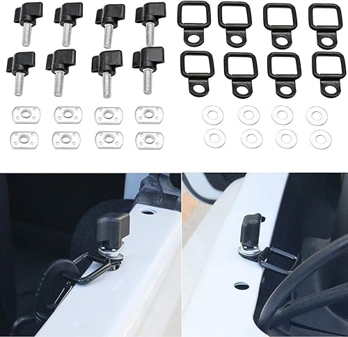 Miniatura 5 de Tuerca de tornillo universal de extracción rápida de tapa dura + anillos en D de amarre compatibles con Wrangler YJ TJ JK JKU Sports Sahara Freedom