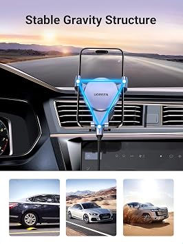 UGREEN Araç Telefonu Tutucu 2022 Yükseltilmiş Hava Firar Kuyruk Kancası iPhone 14 13 12 Pro Max XR Galaxy S22 S21 S20 Huawei P30 P20 vb. (Gümüş)