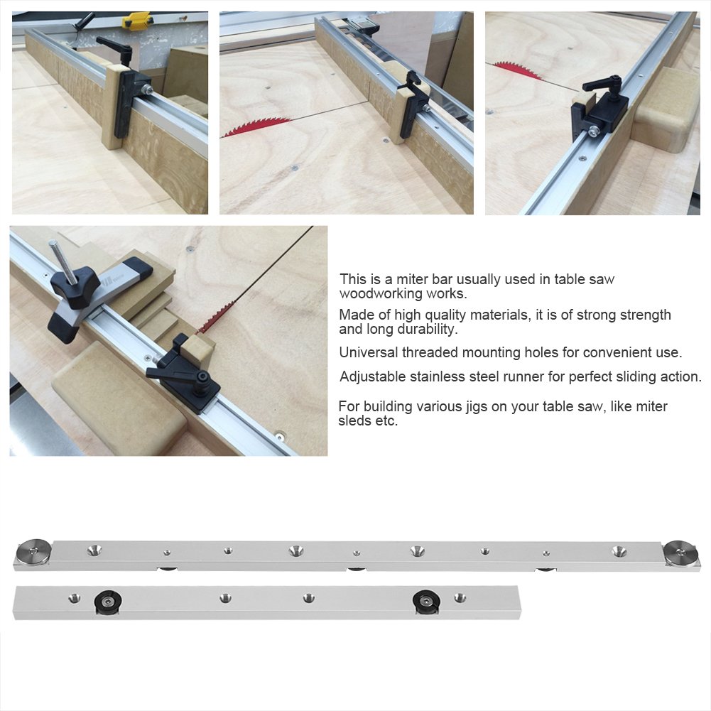 Aluminiumlegering Miter Bar Slider 300/450mm T-rail verstekstang tafelcirkelzaag meetstaaf houtbewerkingsgereedschap voor router tafelcirkelzaag verstek timmerman (1 stuk 450 mm