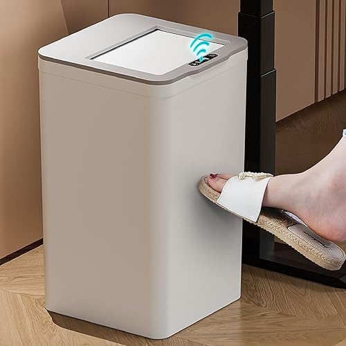 Miniatura 4 de AUNMAS Bote de basura eléctrico automático sin contacto con sensor de patada 9L de capacidad ABS para cocina, dormitorio, oficina, sala de estar