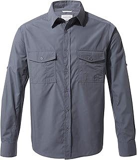 Craghopper Men's Kiwi Long Sleeved Shirt with Zip Up Pocket, Sun and Ins...