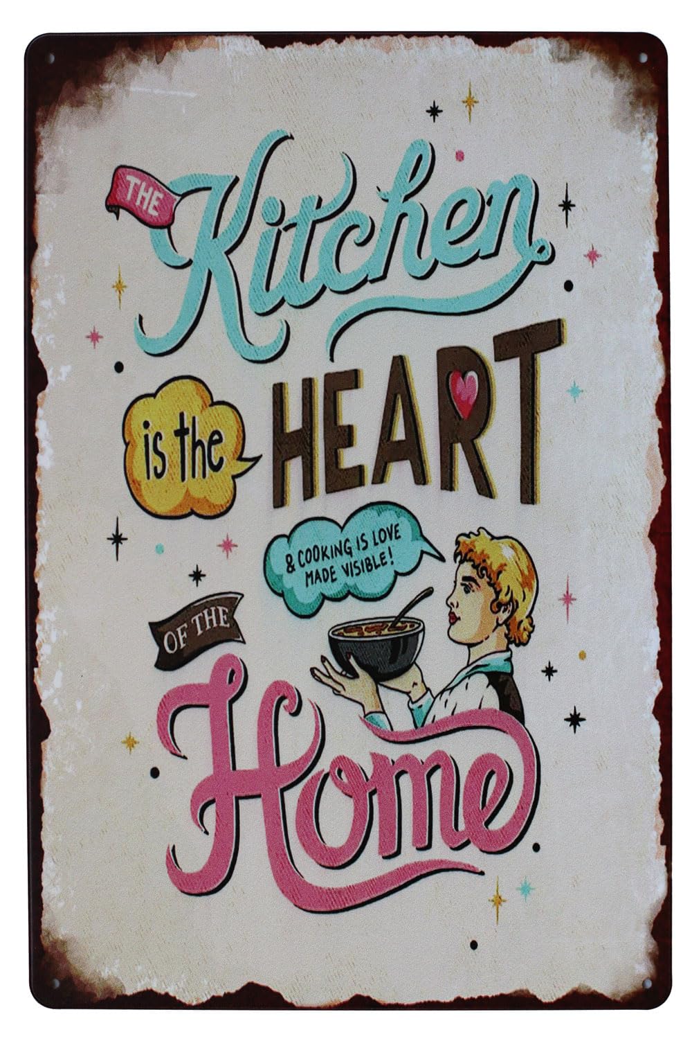 Kwqdozf As Pic Vintage Metal Tin Sign Easter Bunny Wall Art For Home Kitchen, 8X12 Inch