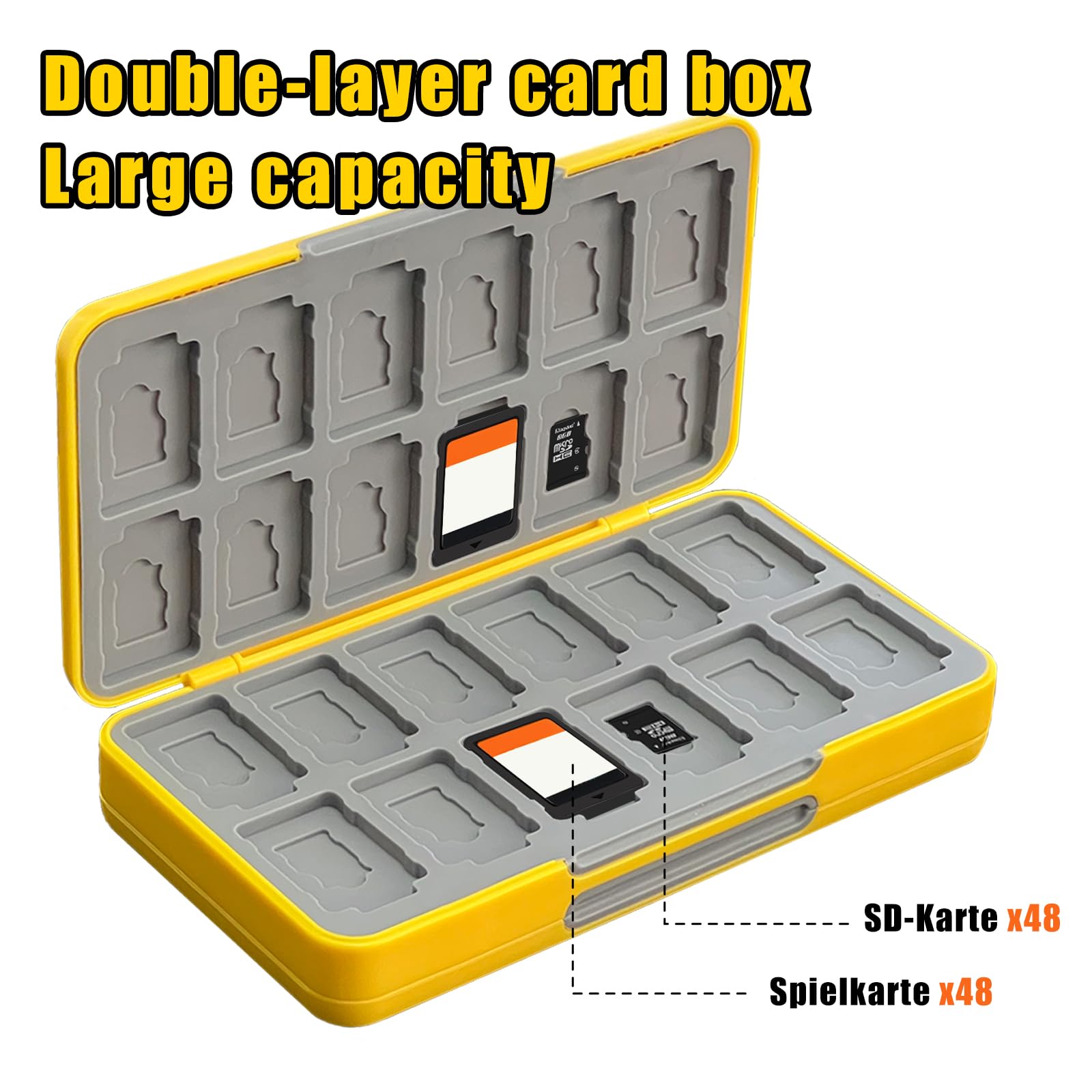 doepeBAE Switch - Custodia per carte da gioco compatibile con Nintendo Switch, porta carte da gioco, nuova custodia protettiva sottile portatile con 48 slot per schede da gioco e 48 slot per schede TF
