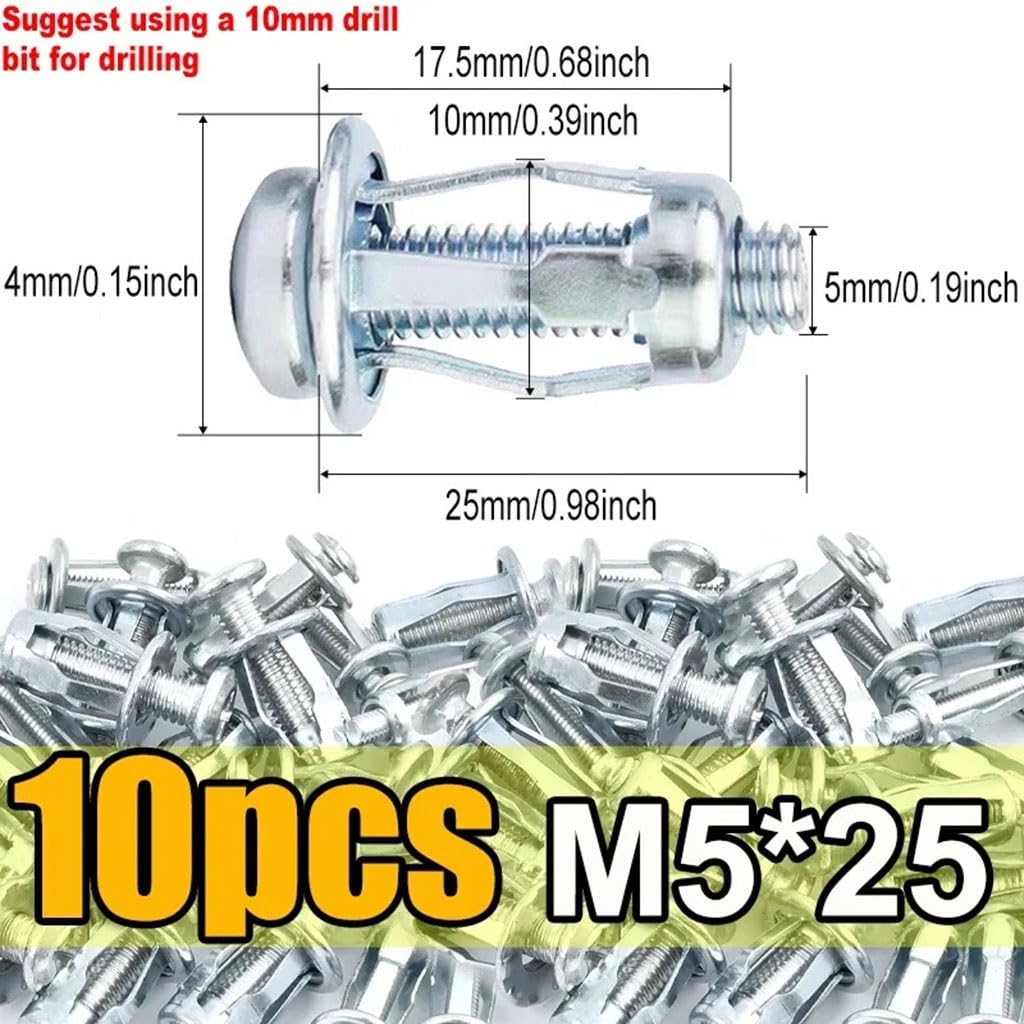 Nakrętki śrubowe Petal Jack - ocynkowane kotwy rozporowe ze stali węglowej do zasłon - rozmiary M4, M5, M6 - trwałe elementy mocujące do ścian(50pcs-m6)