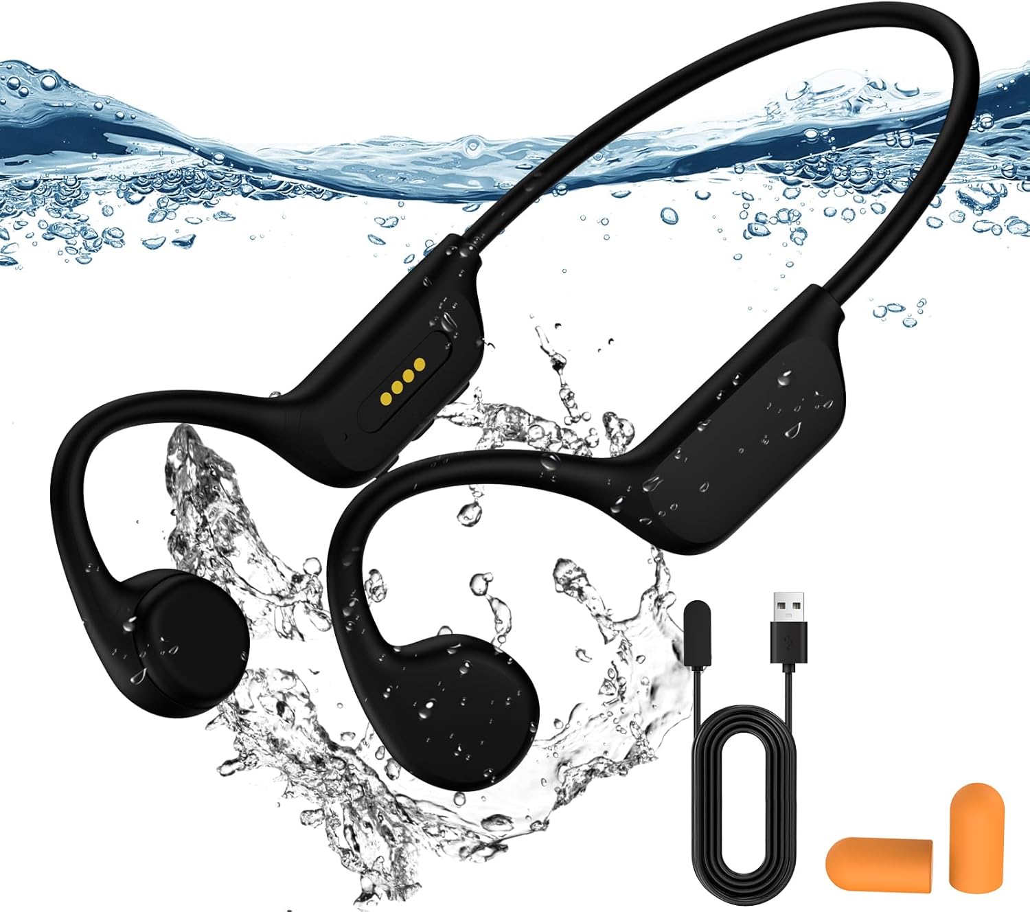 Bone Conduction Swimming Headphones, IPX8 Waterproof MP3 Player Open-Ear Headphones, Bluetooth 5.4 Bone Conduction Headphones, Wireless Sports Earbuds with Microphone for Swimming, Running, Cycling Bone Conduction Swimming Headphones, IPX8 Waterproof MP3 Player Open-Ear Headphones, Bluetooth 5.4 Bone Conduction Headphones, Wireless Sports Earbuds with Microphone for Swimming, Running, Cycling